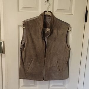 Authentic Leather Liz Claiborne Gray and Silver Vest